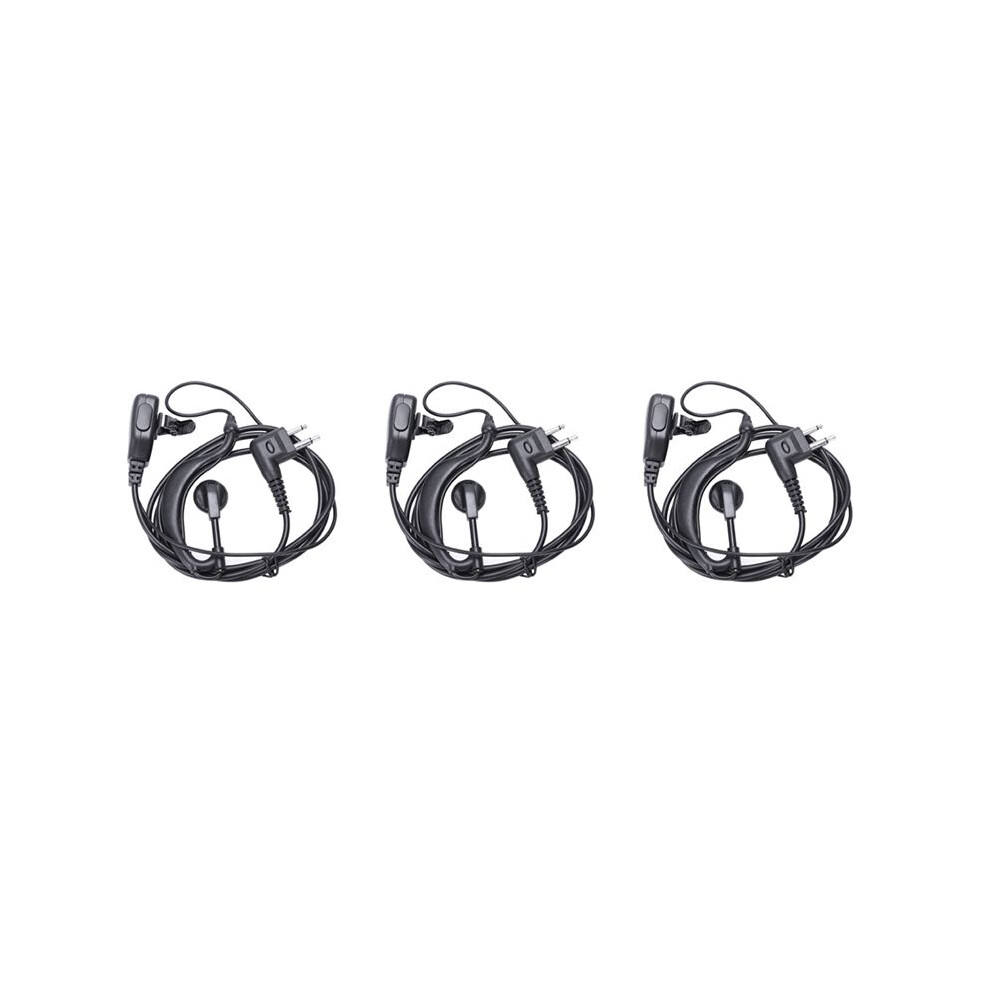 3X 2Pin Ptt Headphones Earpiece For Gp88 Gp68 Gp300 Gp88s Gp3688 Gp3188 Dep450 Ep450 Walkie Talkie Black 4713045222240