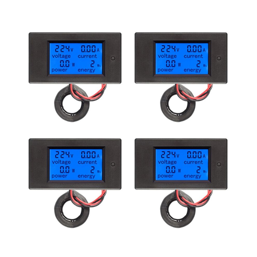 4X Ac 80-260V 100A Pzem-061 Lcd Display Digital Current Voltage Power Ammeter Voltmeter With Current Transformer 4713532244731