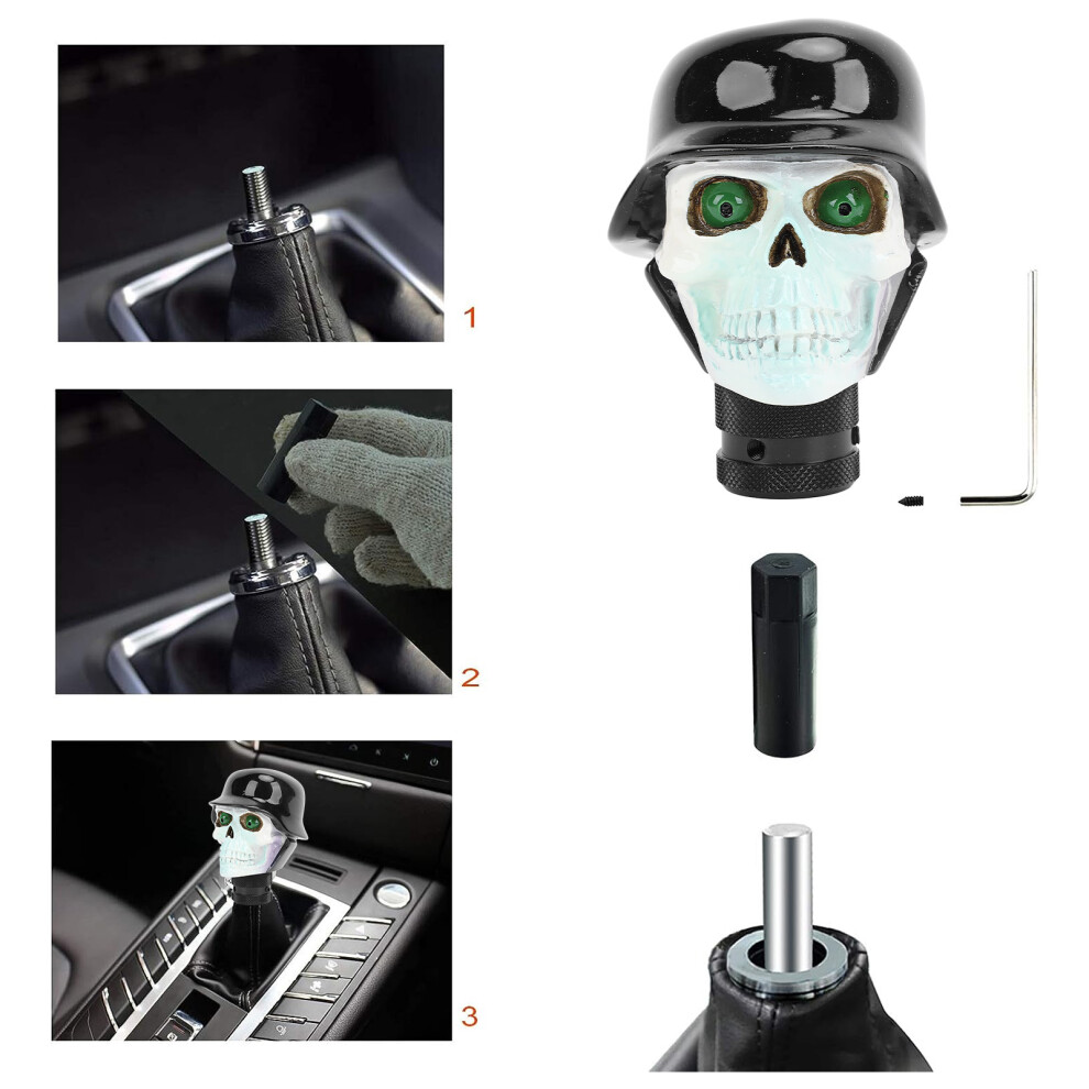 Resin Skull Shifter Knob 3 Adapters 7055741277979