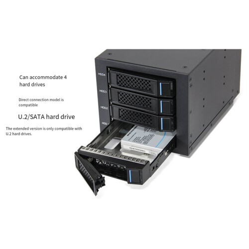 Hölje för Extern Hårddisk med 4 Platser, Extern Hårddisk för 3,5" SSD-Lagring för U.2-Hårddisk 2