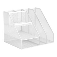 Schreibtischzubehör, Schreibtisch-Organizer, 4-Stufiges Büromöbelsystem mit Aktenhalter, Integriertes Design Ohne Montage B
