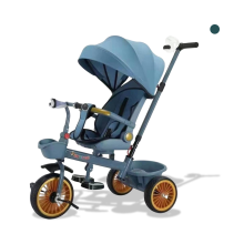 Kids Tricycle Push Bike with Canopy Toddler Blue