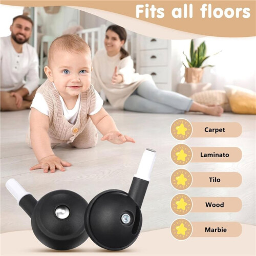 4pcs Baby Walker Replacement Wheels Walker Wheels Accessories Plastic Casters Universal Stem-Mount for Trend Strollers 2