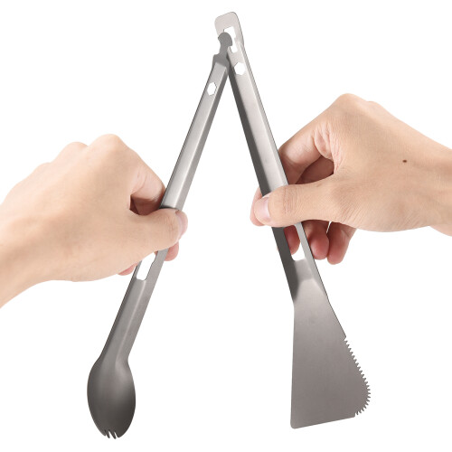 TOMSHOO Lightweight Titanium BBQ Tongs