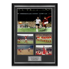 Sir Geoff Hurst Signed England Football World Cup Photo Presentation. Deluxe Silver