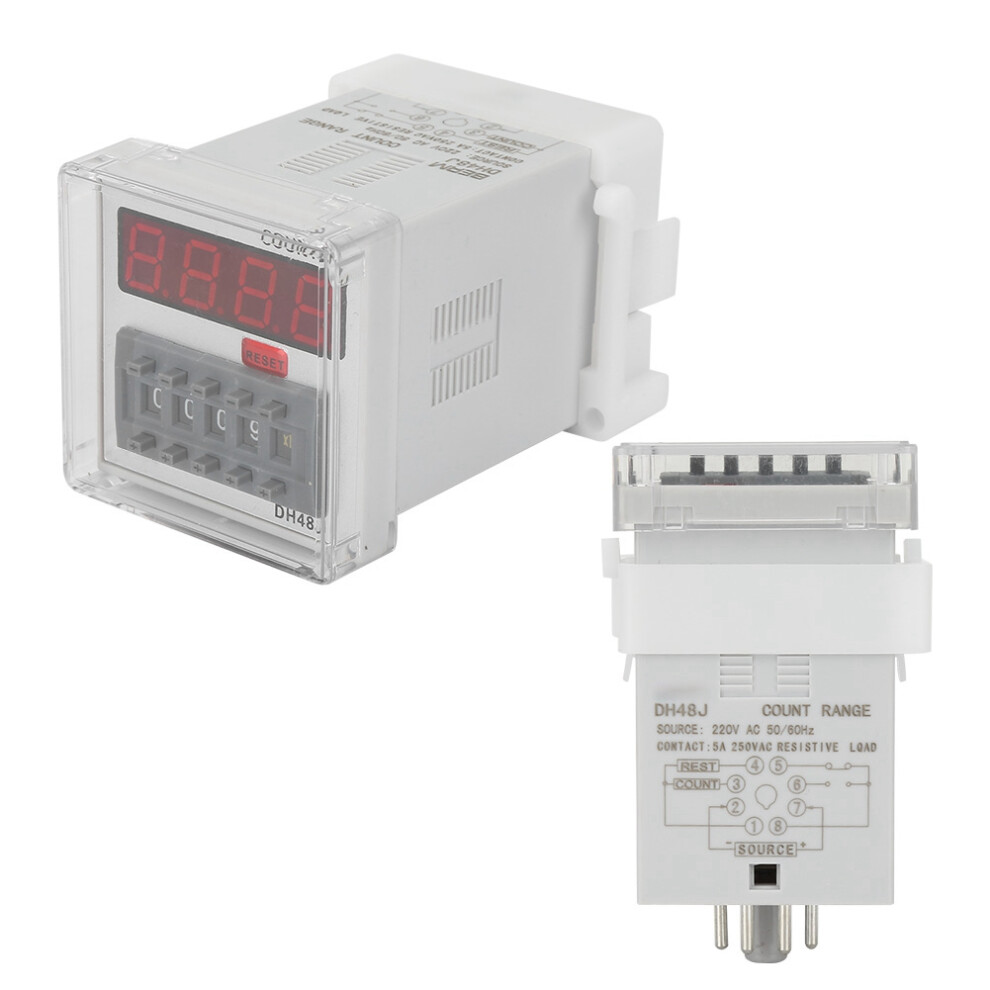 220Vac Led Counter Relay Dh48j 1-999900 7055741280412