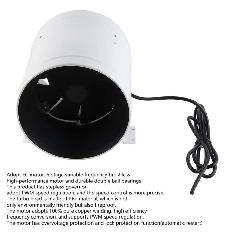 8in AC Fan 75W PWM Stepless Control