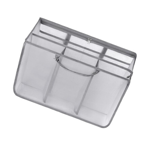 Lightweight Mesh Insert Divider Pouch for Organizing Beach-grey