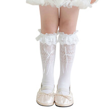 Meisjes hebben zin in casual sokken, antislipbodem en-Wit