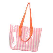 PVC Toted Bag for Women Weekender Bag Shopper Handbag-ricepink