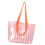 Gestreepte PVC-draagtas voor dames, plastic-rijstroze 1