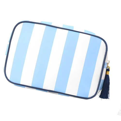 Pochette cosmétique élégante en polyester avec frange-Bleu