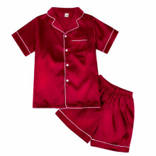 Pyjama-Shorts mit kurzen Ärmeln, maschinenwaschbare-Rot 120