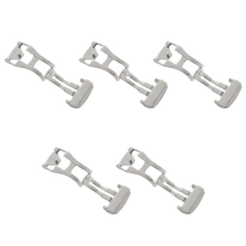 5 Pcs 18mm Stainless Steel Deployant Watch Strap Folding Buckle Clasp for , Smooth 18mm