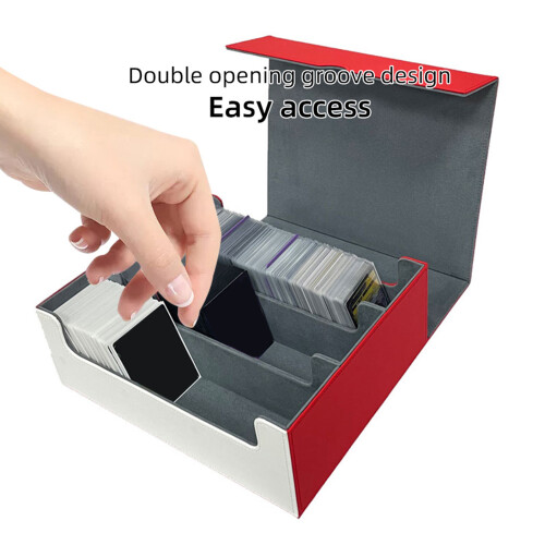 Large Capacity 3 Row Trading Card Storage Box for-black blue 1
