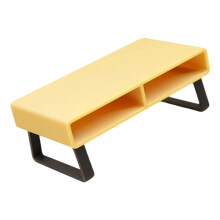 1:12 Miniatur-Deko-Couchtisch,-Dunkle Holzfarbe