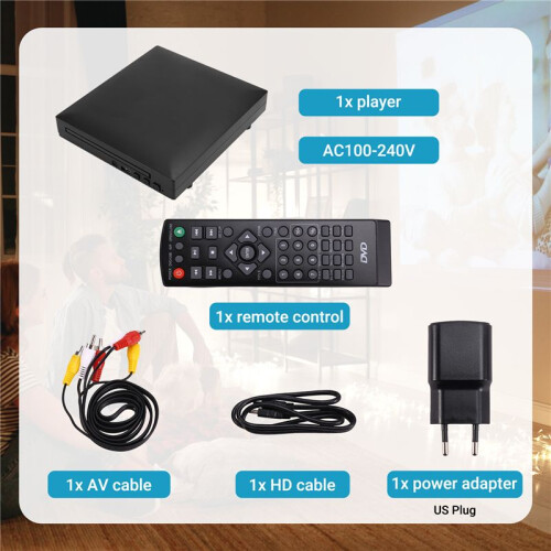 Hochauflösender -DVD-Player, Digitaler Multimedia-Player, Heim-CD-Player, VCD-DVD-Player, EU-Stecker 1