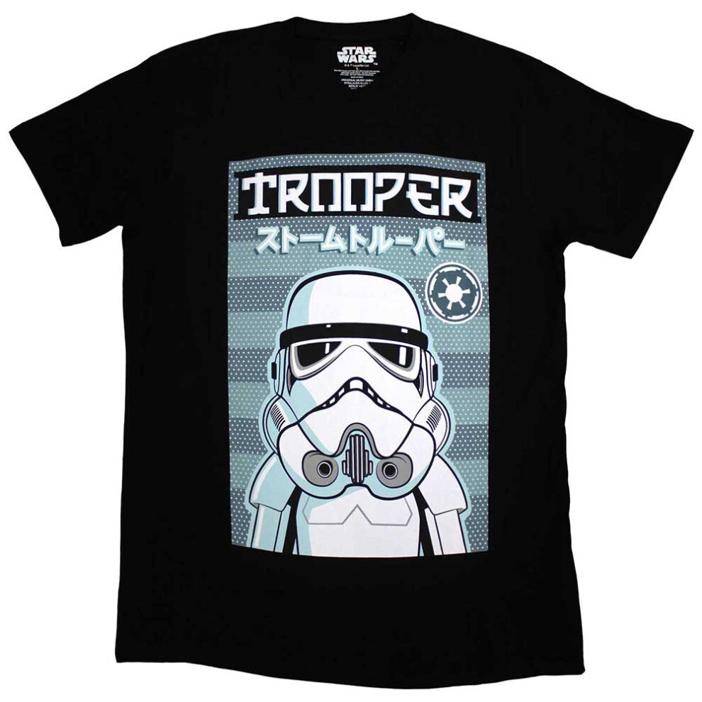 Star Wars (Xxl, ) Trooper Japanese Logo T Shirt Black