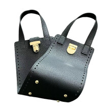 Serrure de poignée inférieure de sac en cuir PU, pour-Noir