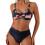 Ensemble de maillot de bain confortable en-chrysanthème noir M 1