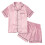 Weiches Polyester-Nachtwäsche-Set-Rosa Streifen schwarz B 120 1