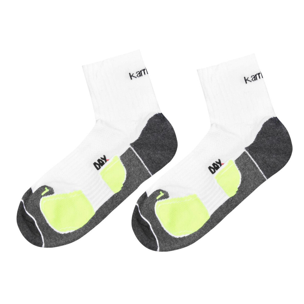 Karrimor (7 Uk-11 Uk, White/Fluorescent Yellow) Mens Dri Skin Running Socks (Pack Of 2)