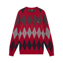 Lyle & Scott Mens Argyle Knitted Crew Neck Jumper