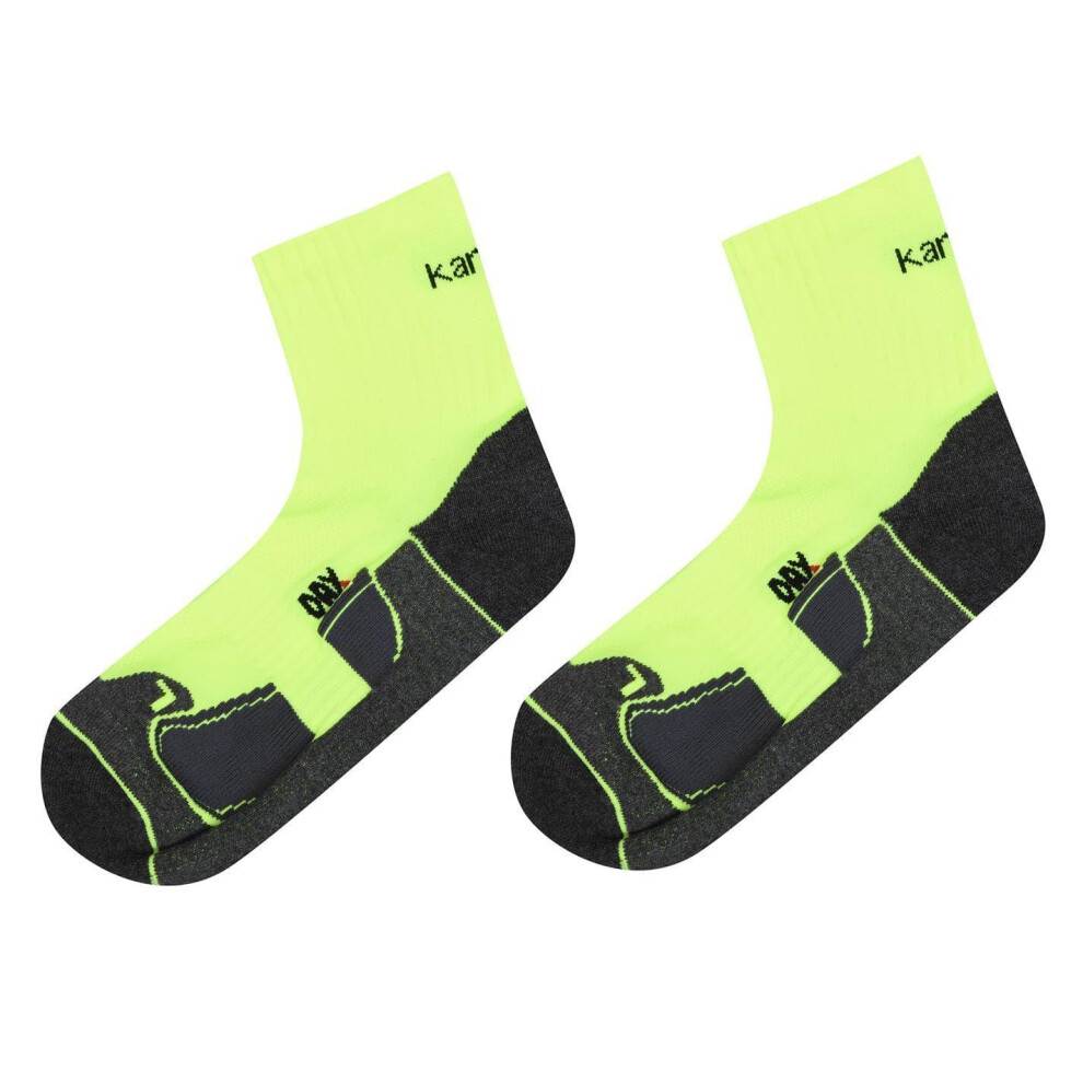 Karrimor (7 Uk-11 Uk, Fluorescent Yellow) Mens Dri Skin Running Socks (Pack Of 2)