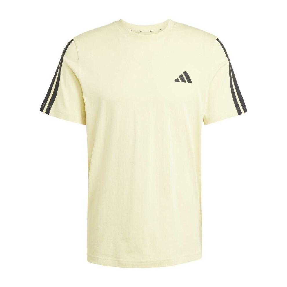 Adidas (S, Powdery Yellow) Mens 3 Stripes T-Shirt