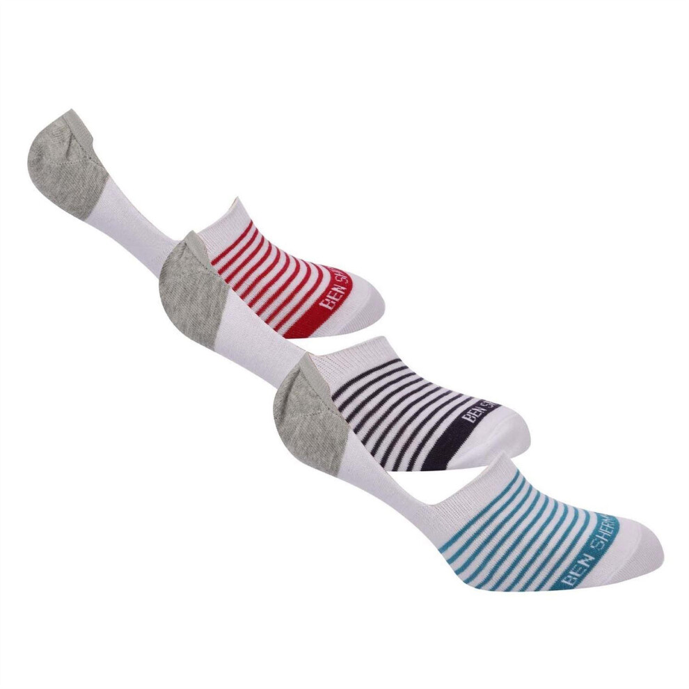 Ben Sherman Mens Cotton Blend Liner Socks (Pack Of 3) White