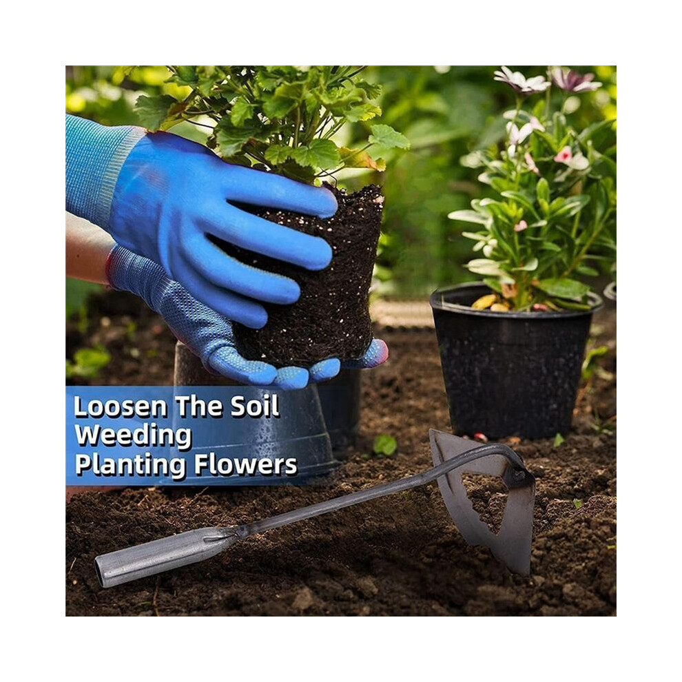 Hoe Farm Tools,Special All-Steel Manganese Steel Gardening Hand-Held Hollow Small Hoe, Weeding Artifact 4713745323940