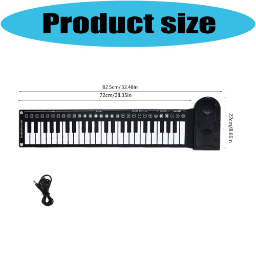 Foldable 49 Key Piano Silicone Keyboard USB Port Integrated 1