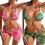 Ensemble tankini élégant à col licou avec couverture en-Rose M 3