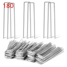 180 Pack Galvanized Landscape Staples for Garden and Lawn U-Shaped Nails for Weed Control Fabric Ground Stakes