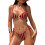 Trendy gestreepte badmode set split tankini badpak voor-Rode S 1