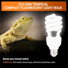 2er-Pack Lampe für Wüstenreptilien, 10,0 26W UVA/UVB-Reptilienlampe, UVB-Spiral-Kompaktlampe für Bartagamen, 110V