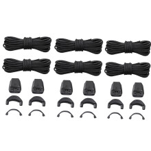 3Pairs Stretchy Shoelace with Cord Lock Elastic Sneakers-Black