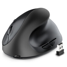 Souris Verticale Ergonomique Rechargeable Sans Fil USB 2,4 G pour Ordinateur Portable, Souris de Jeu Noire