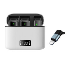 M8 Pro Wireless Lavalier Microphone with LCD Display Charging Box Noise Reduction Mic for Ios Android Live Streaming A