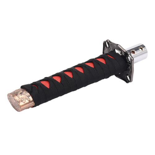 Universal Samurai Messer Shift Knopf Shift Knot Knob Metall Schwarz + Rot 15Cm