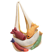 Sac fourre-tout en Crochet pour femmes, sac de plage en-Jaune