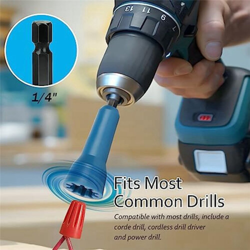 Wire Twister,Wire Twisting Tool,Wire Nut Twister,Spin-Twist Wire Connector Socket with 1/4 Inch Chuck,2 Pack,()