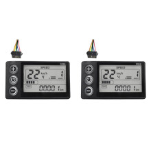 2X 24V 36V 48V 60V S866 Controller Panel Dashboard Electric Bike LCD Display for Electric E-Bike Scooter(SM Plug 6PIN)