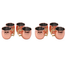 Taza Mula Moscú de Acero Inoxidable de 2 Onzas  Tazas Espresso Taza Chapada En Cobre Juego de Tazas de Tiro de 8