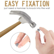 50 Pcs Double Headed Picture Hangers Nails Thumb Tacks Small Headed Hanging Nails Push Pins Decorative Wall Hooks Silver