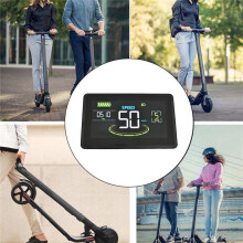 H6C Electric Bike LCD Display Meter 24V-60V E Scooter LCD Panel Color Screen with USB UART for Electric Bike(SM 6PIN)