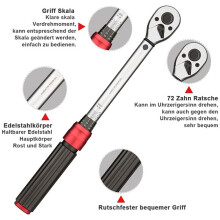 Torque Wrench 3/8inch with 1/41/2 Adapter for Extending Motorcycle Road and Mountain Bike Repair Tools