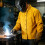 High Quality Leather Welding Jackets Coat With Flame-XL brown 3