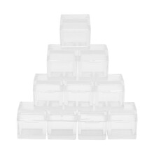 10Pcs Acrylic Box Trays for 0.39Inch 10mm Elements Cubes Clear Case Periodic Table Bracket for Elements Collections