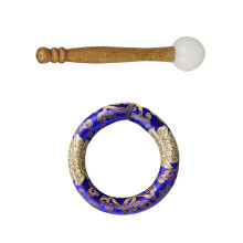 Handcraft Wooden Singing Bowl Holder Stand Bowl Base And-Blue